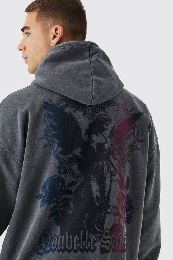 Oversize Hoodie mit Renaissance-Print