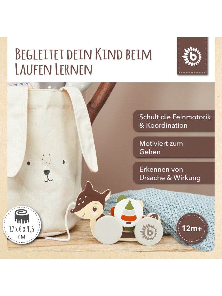 Bieco Spielwaren Nachziehspielzeug Holz Reh - ab 12 Monate in Braun günstig kaufen onesize