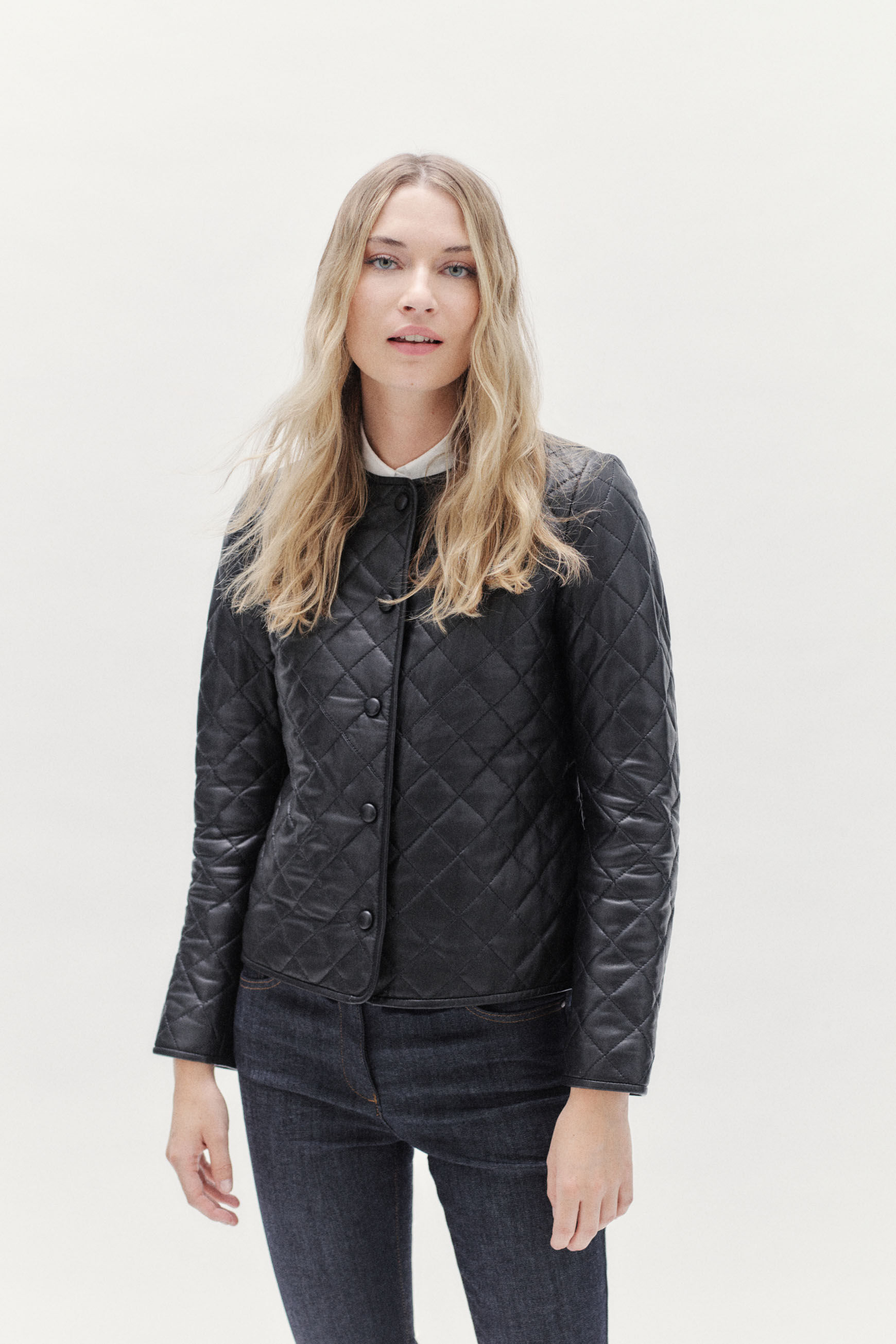blazer chora 100% cuir noir femme