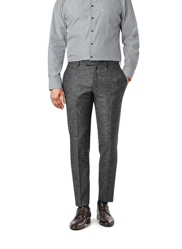 Strellson, Hose Kynd, Slim Fit, Leinen, braun meliert