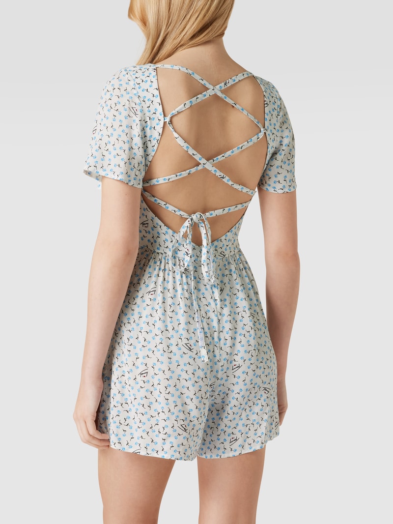 Jumpsuit mit floralem Muster in weiß