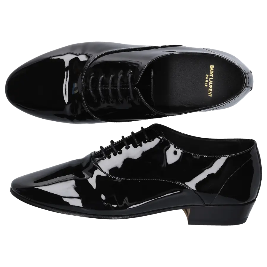 Saint Laurent - Schnürer LEON 30 Lackleder - schwarz