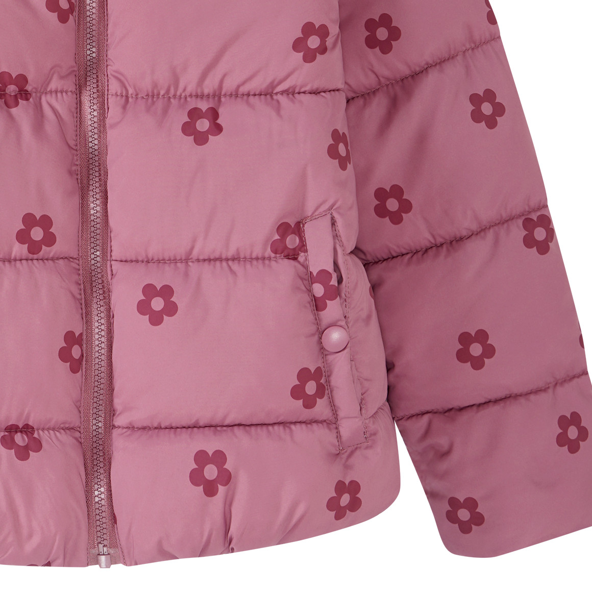 Mädchen Steppjacke mit Blumen-Allover