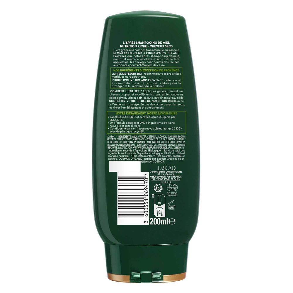 La Provençale La Provençale L'Après-Shampooing 2-en-1Démêlant et Masque Nutrition Riche 200ml L’Après-Shampooing 2-en-1 Cheveux Secs Certifié Bio