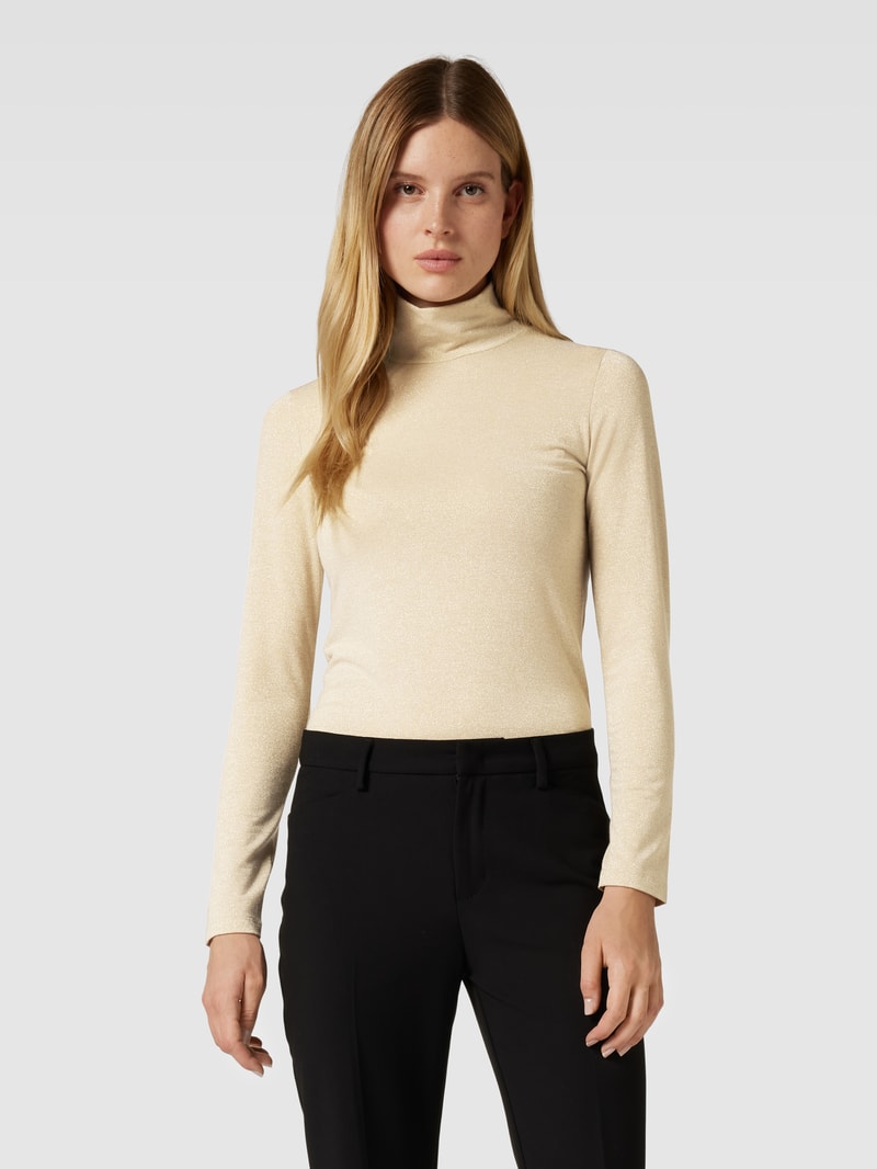 Longsleeve mit Effektgarn in gold