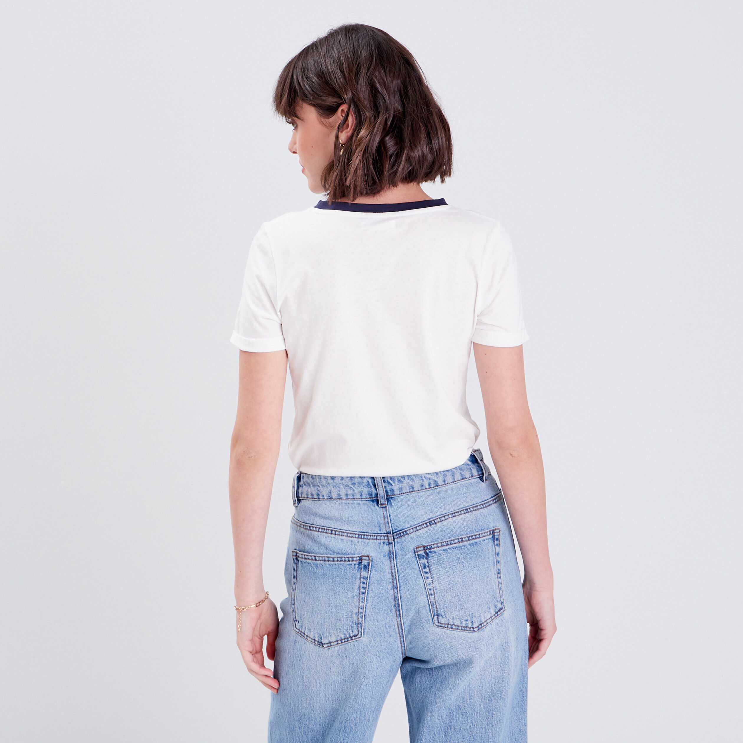 T-shirt manches courtes ecru femme | Cache Cache