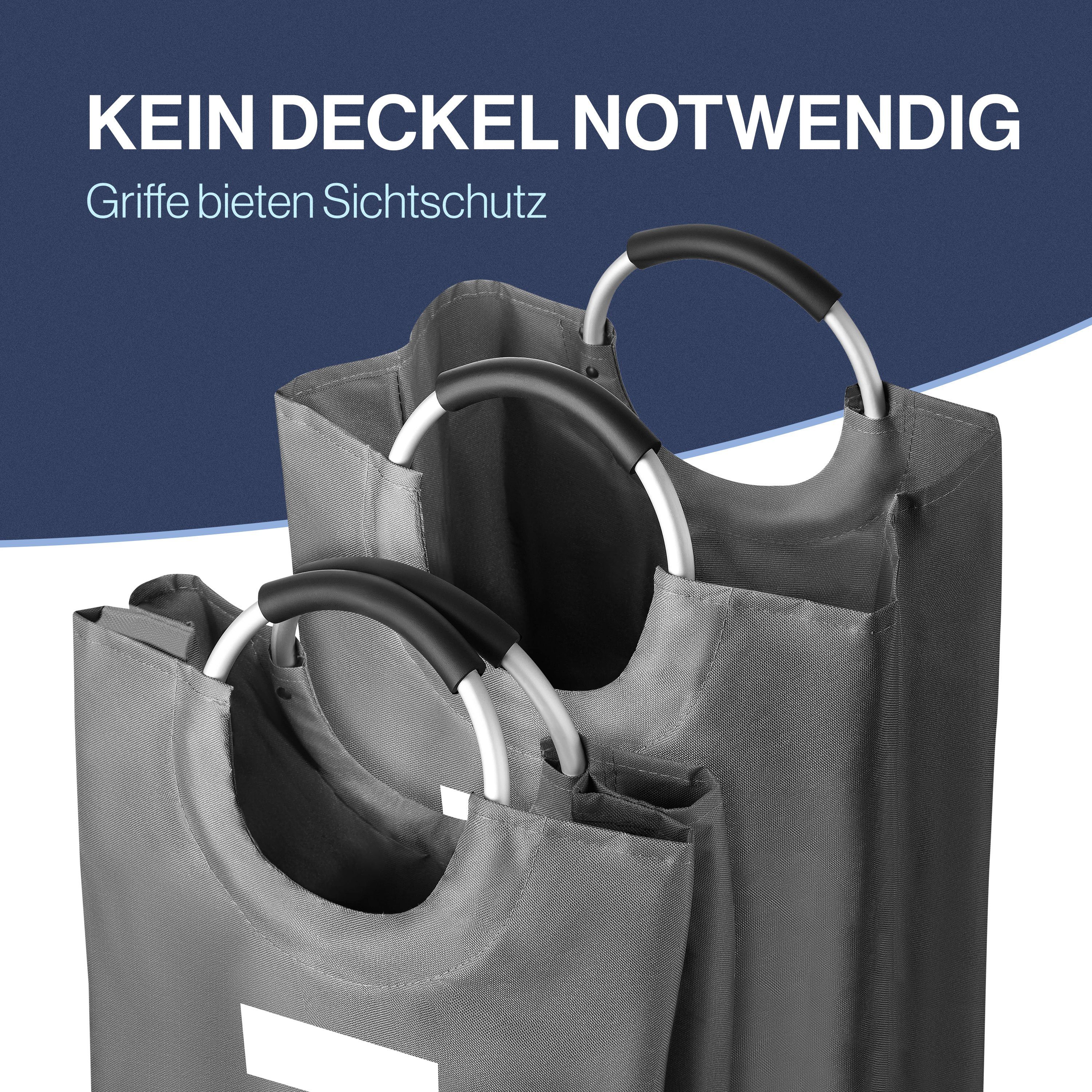 WELLENBORG Wäschetonne & Aufbewahrungskorb 82L Tragbar mit Griff -