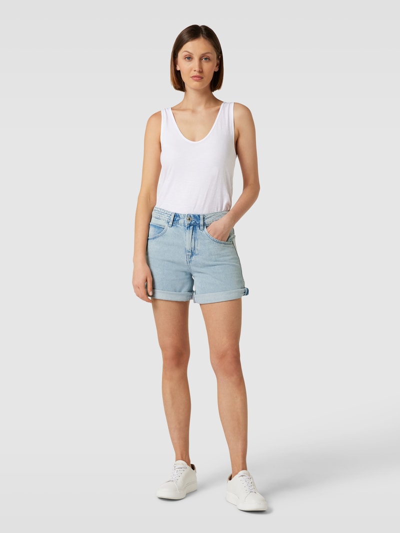 Jeansshorts mit Label-Patch Modell 'CABA' in bleu meliert