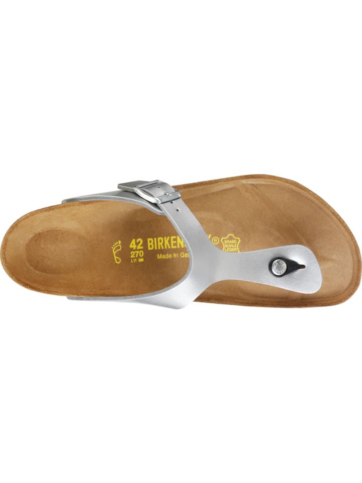 Birkenstock Zehentrenner Gizeh Birko-Flor in Silver günstig kaufen