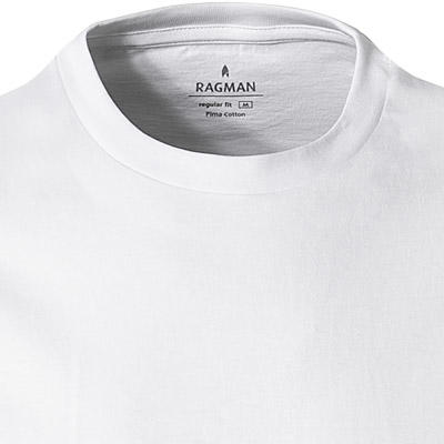 RAGMAN, T-Shirts, Regular Fit, Baumwolle, weiß