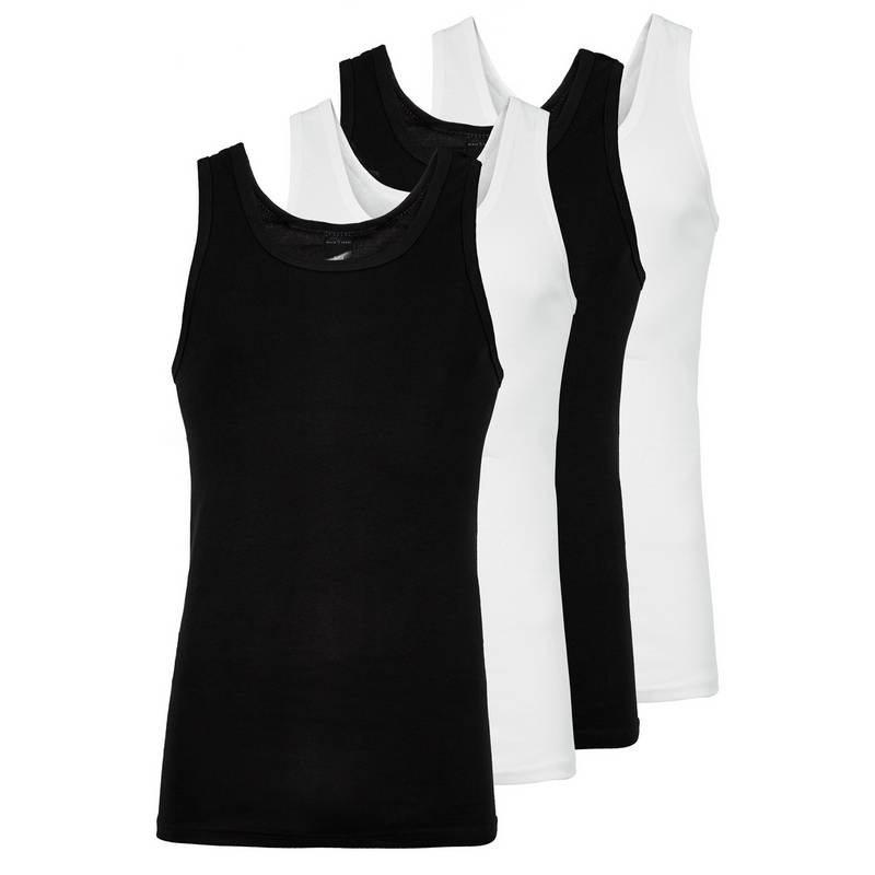 Black Snake 4 Pack Achsel Feinripp Shirt Unterhemd Herren
