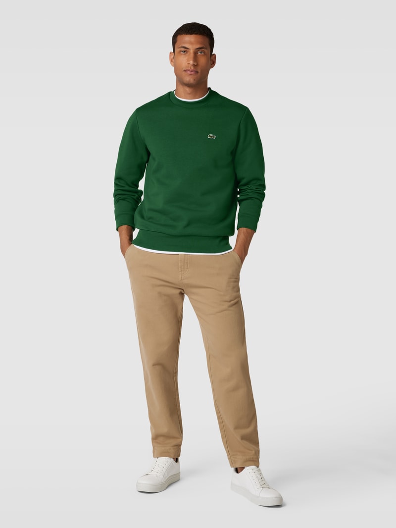 Sweatshirt mit Logo-Stitching in grün