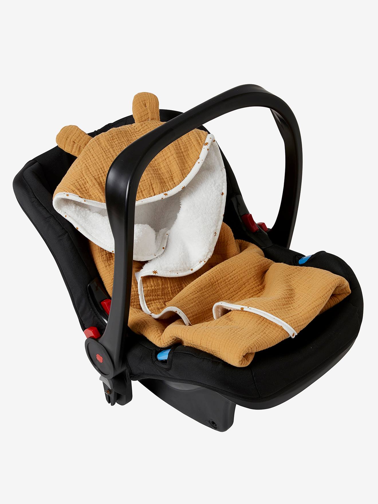 Vertbaudet Einschlagdecke für Babyschale, Musselin Oeko-Tex, personalisierbar - rosa blumenwiese