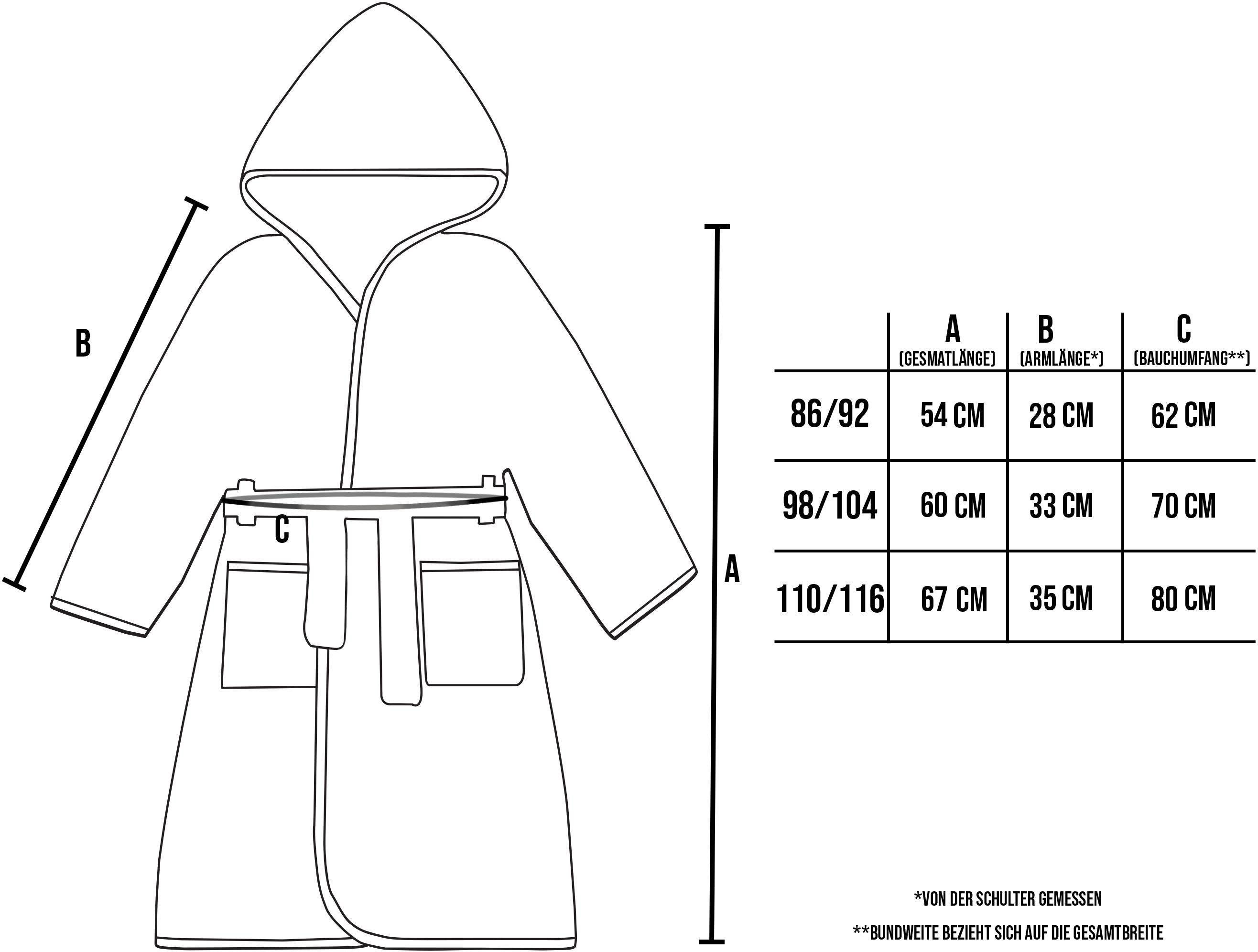 normani Kinderbademantel Kinder Bademantel aus Bio-Baumwolle Ljubljana, Bio-Baumwolle, Kapuze, Bindegürtel, Kinderbademantel aus weichem und schadtsofffreiem Material