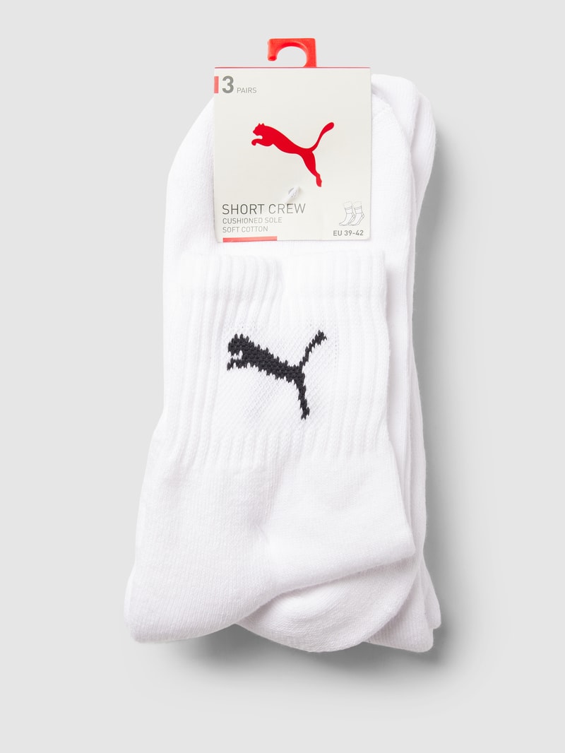 Socken mit Label-Detail im 3er-Pack Modell 'SHORT CREW' in weiß