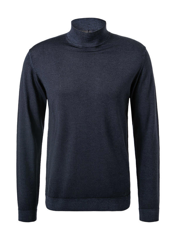 DANIELE FIESOLI, Stehkragenpullover, Merinowolle, nachtblau meliert
