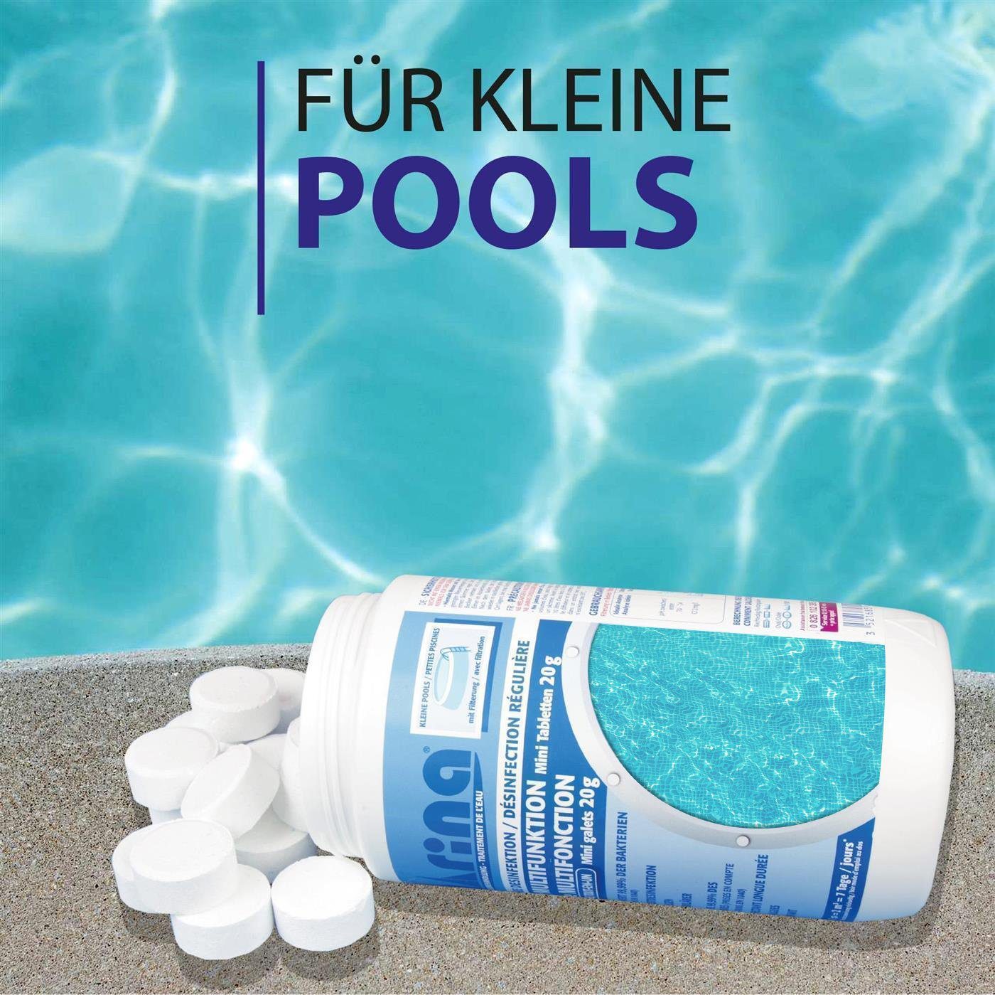 Marina Poolpflege Multitabs 20g - Multifunktion 5 in 1, (60 x 20g Tabs), Chlortabletten für kleine/mittlere Pools (1x 1,2kg)