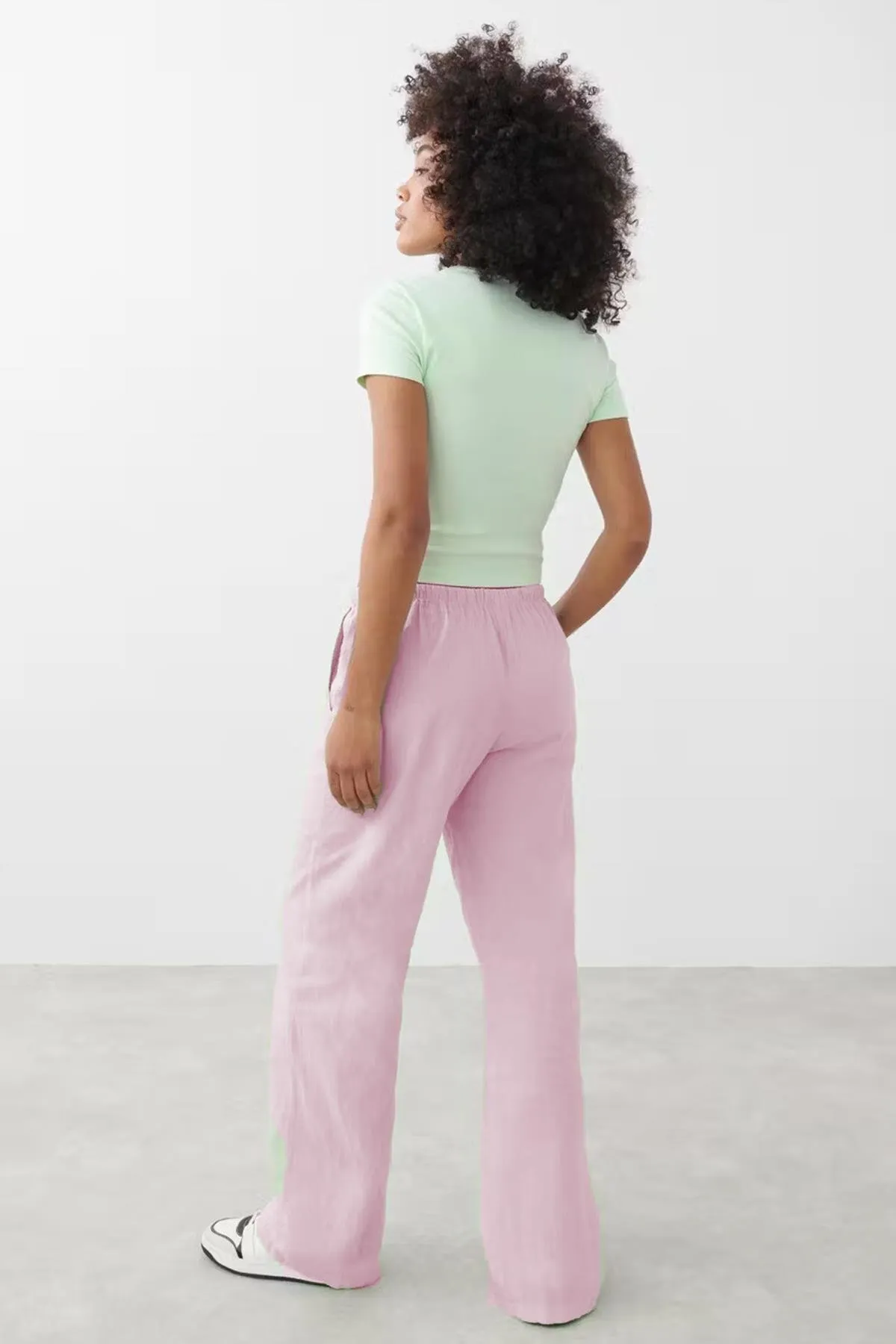 Madmext  Rosa Hose mit elastischem Bund und lockerem Schnitt MG2020