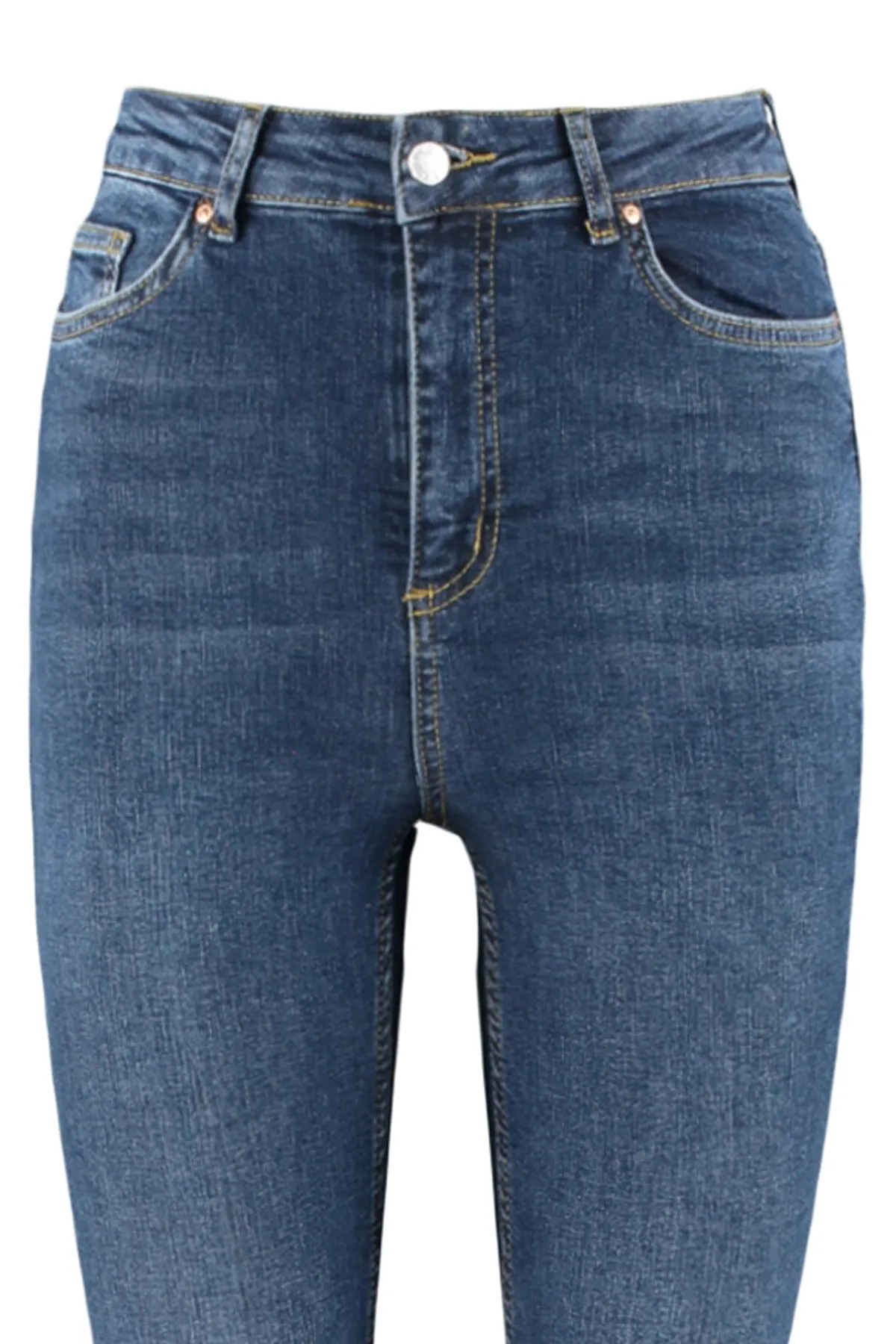 Trendyol Collection  Dunkelblaue Skinny Jeans mit normaler Taille TWOSS23JE00073