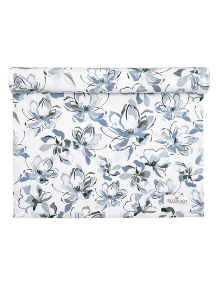Greengate Tischläufer EVIA Weiß mit Blumen in Olivgrün und Blau günstig kaufen onesize