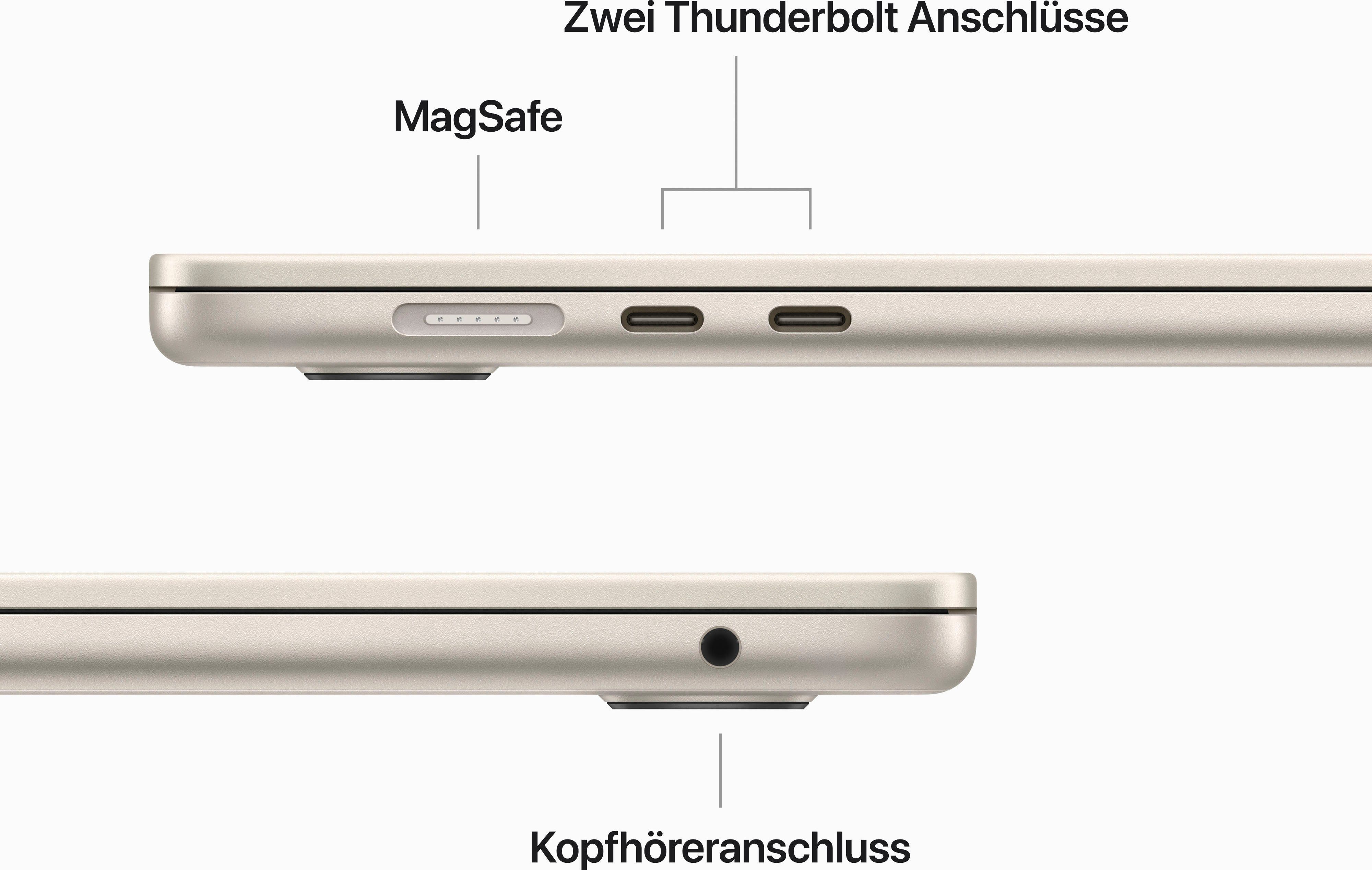 Apple CTO MBA15 Z18R M2 8/10 16/512 DE Notebook (38,91 cm/15,3 Zoll, Apple M2, 10-Core GPU, 512 GB SSD)