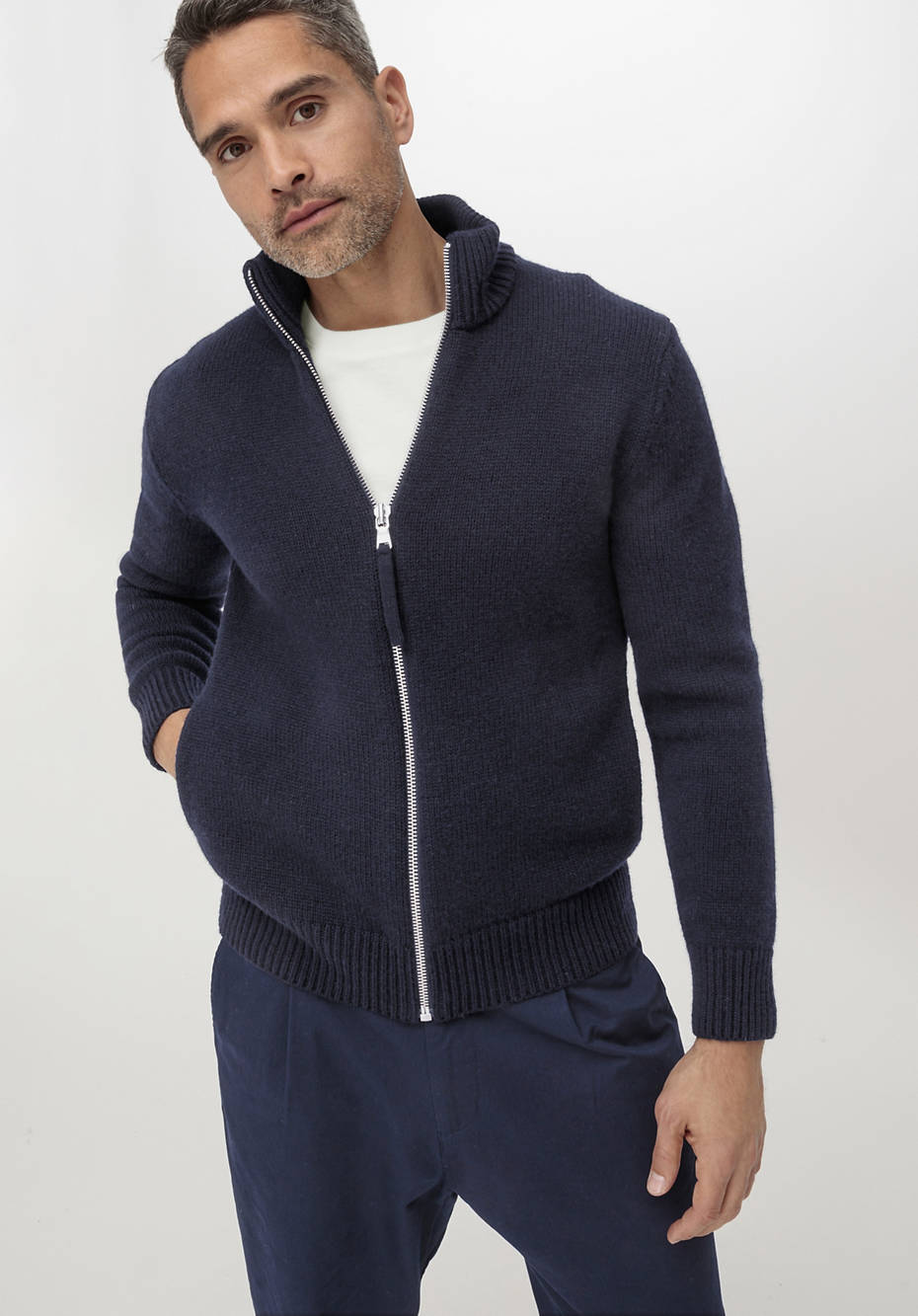 Zip-Jacke aus reiner Bio-Lambswool