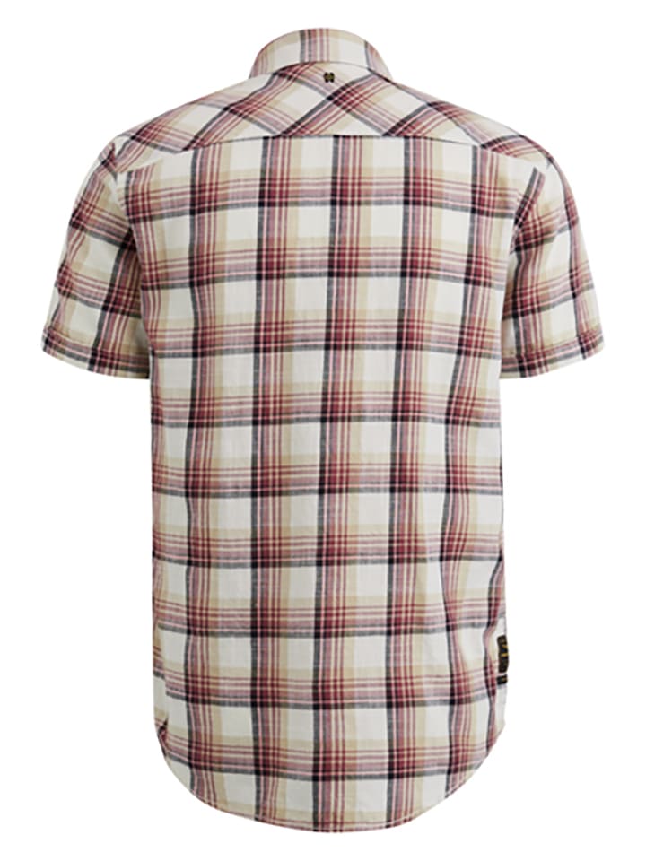 PME Legend Hemd - Regular fit - in Beige/ Rot günstig kaufen