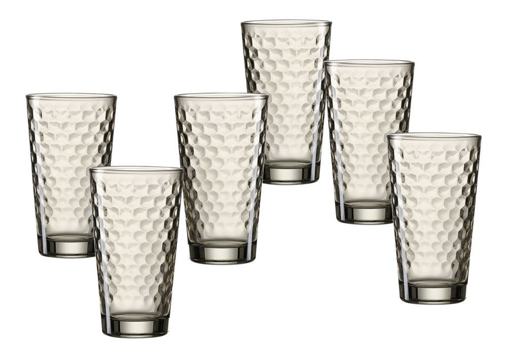 Longdrinkglas 400ml Favo hellgrau