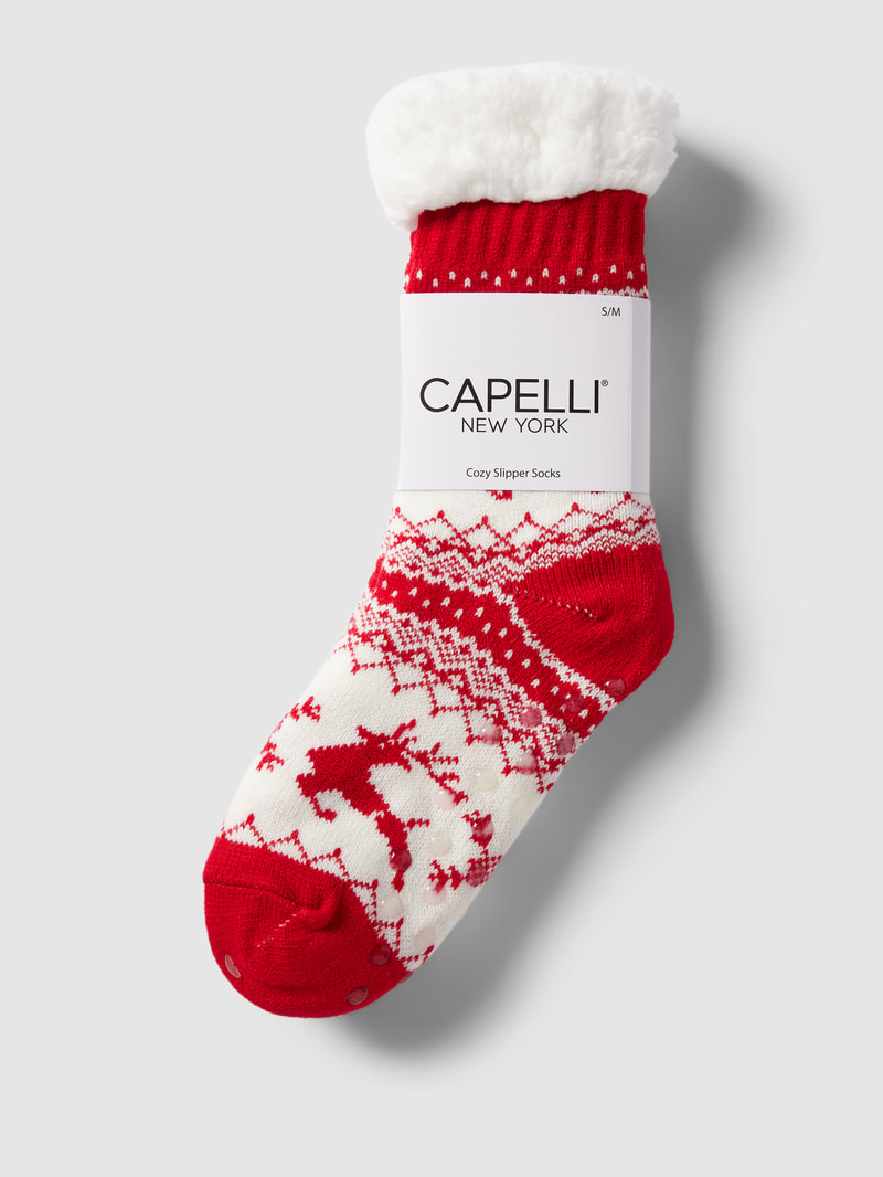 Socken in Strick-Optik in rot