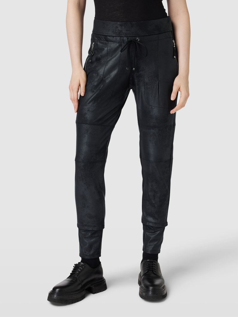 Jogpants in Leder-Optik Modell 'CANDY' in schwarz