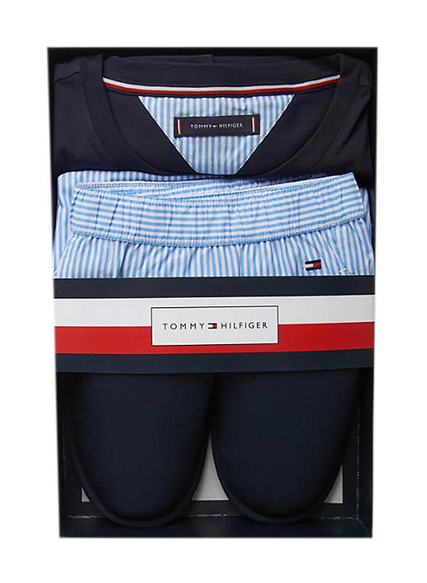 Tommy Hilfiger, Pyjama, Jersey-Popeline, bordeaux-blau kariert