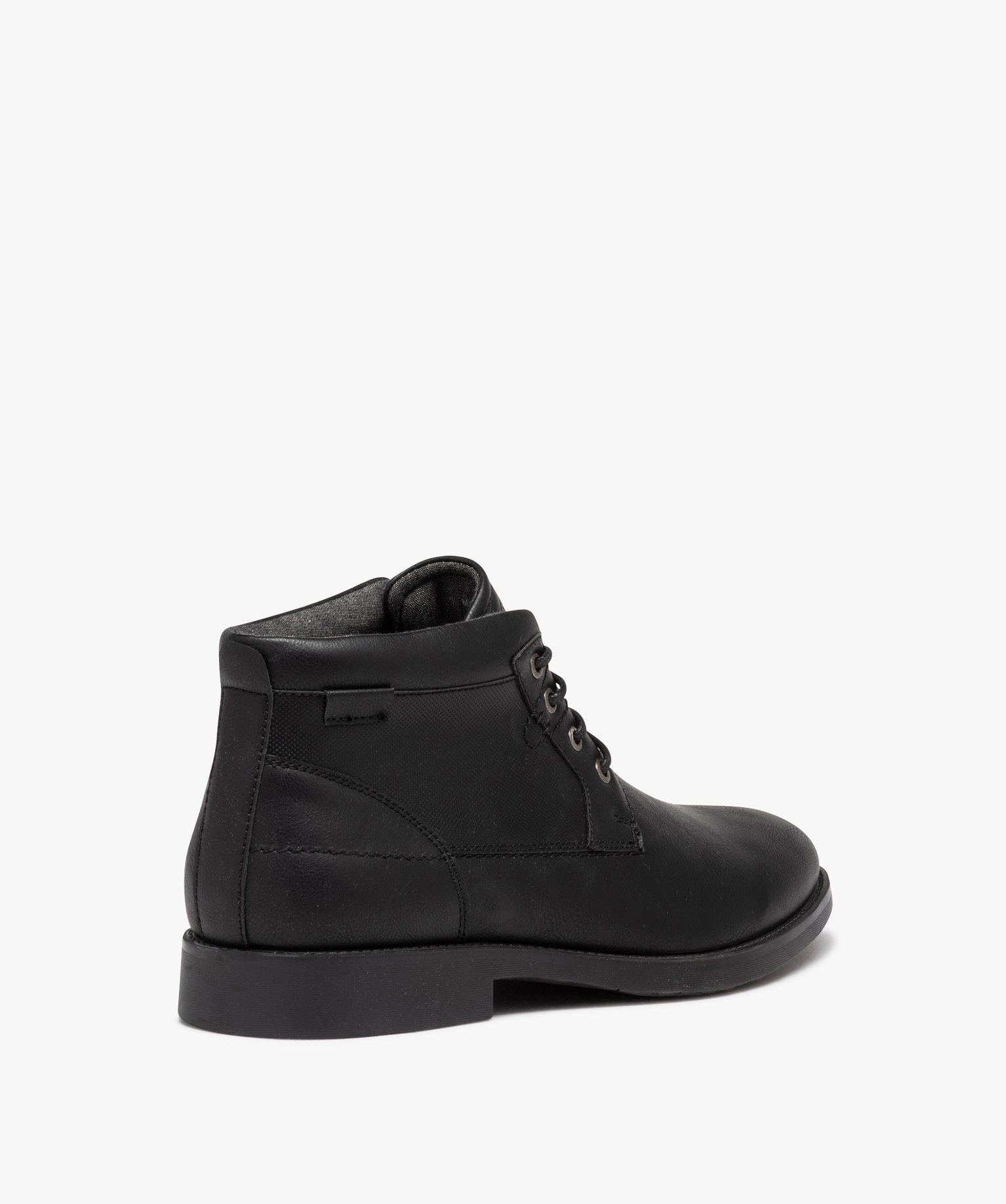 Boots homme unies style casual à lacets noir | GEMO