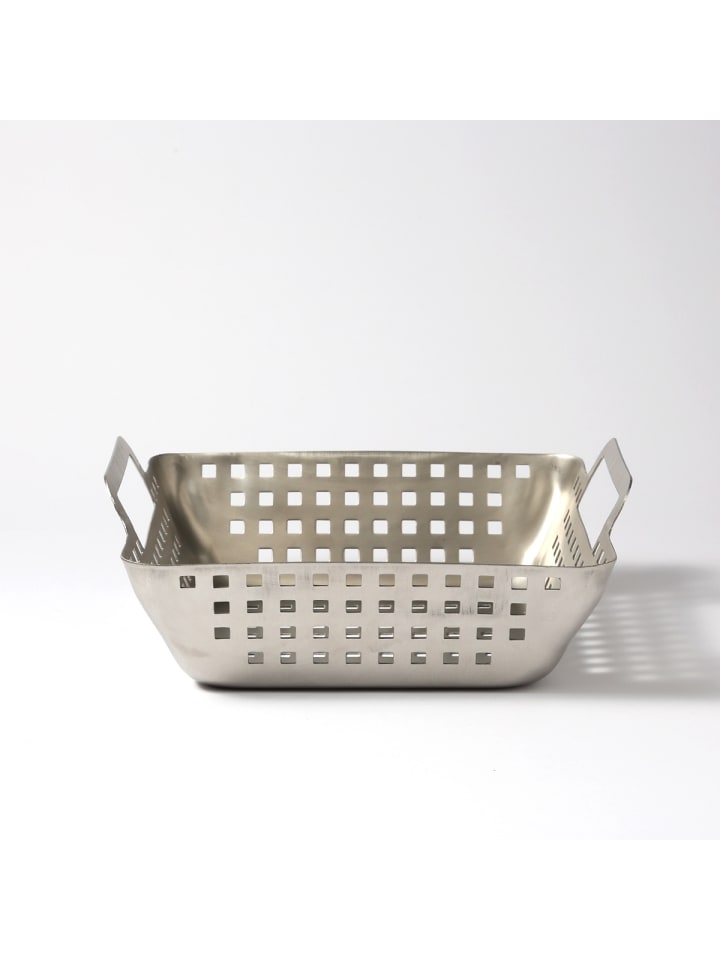 GAUMENKICK Gemüsekorb Grillschale Grillkorb Edelstahl H: 6,9cm in silber günstig kaufen onesize