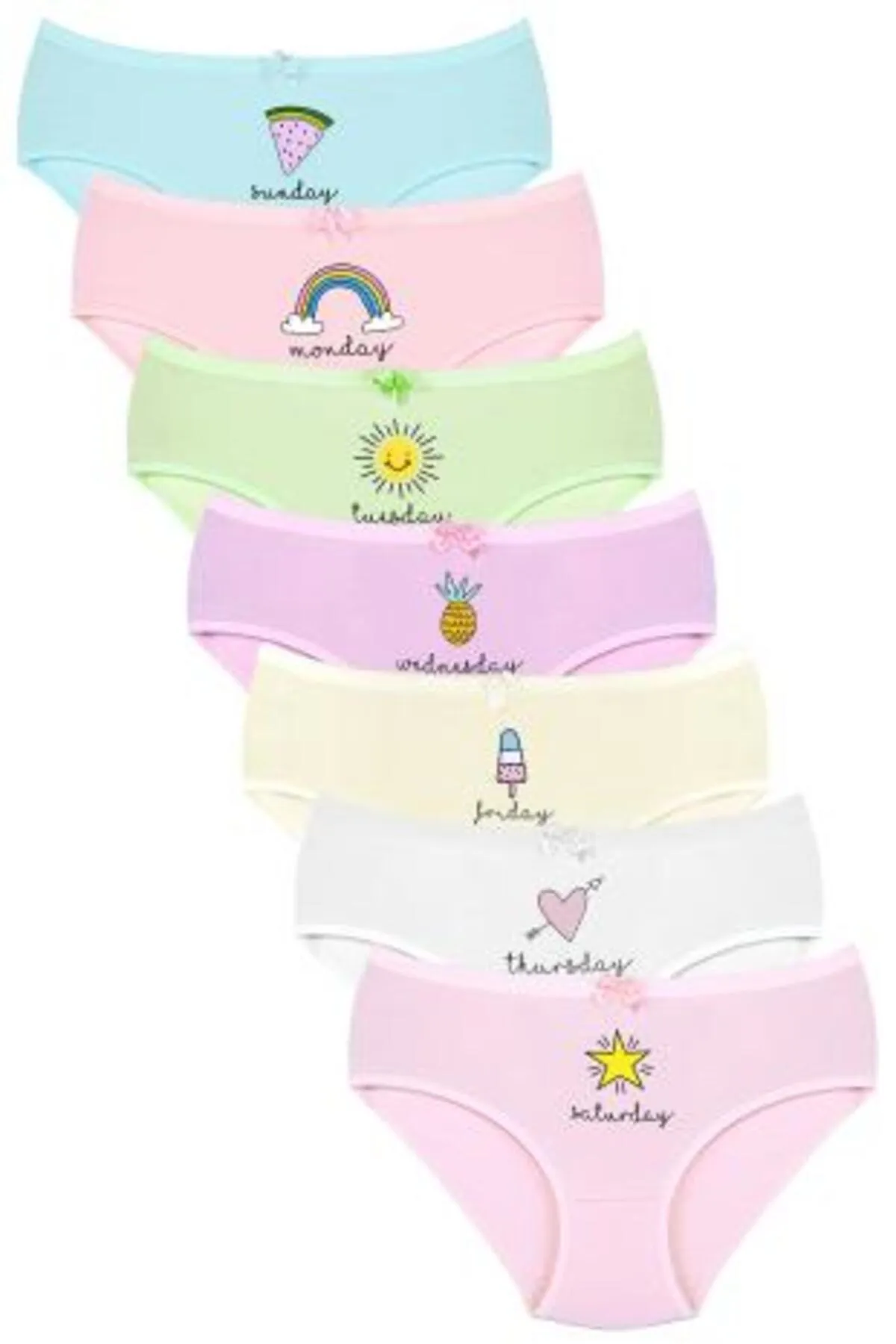 Newlilla  007 Girl Mix Color 7er-Pack bedruckte Höschen V21