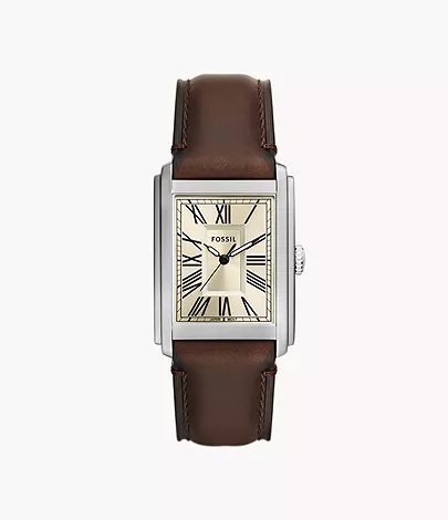 Fossil Uhr Carraway 3-Zeiger-Werk Leder braun