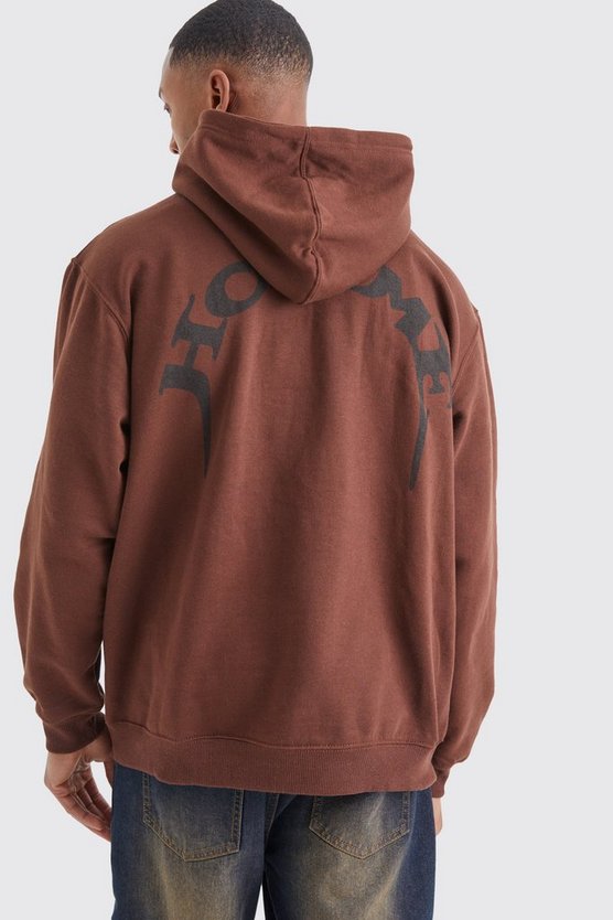 Oversize Hoodie mit Homme Print