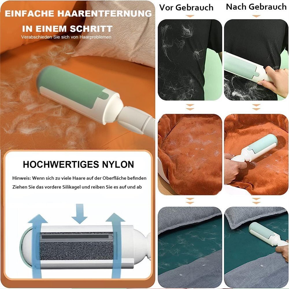 NUODWELL Fusselrasierer Tierhaarentferner für Fusselbürste Tierhaare, Tierhaarbürste, Waschbar