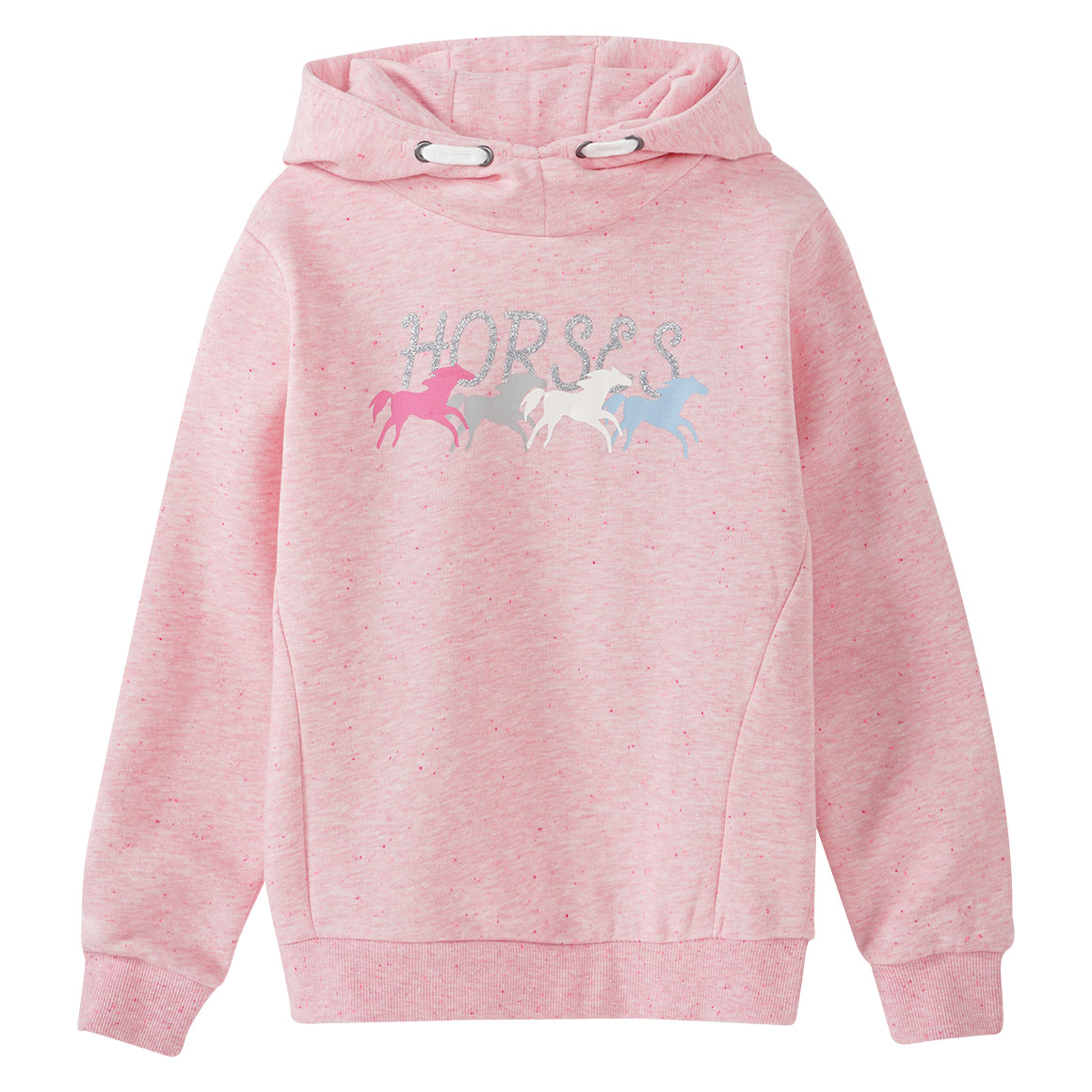 Mädchen Hoodie mit Glitzer-Schriftzug