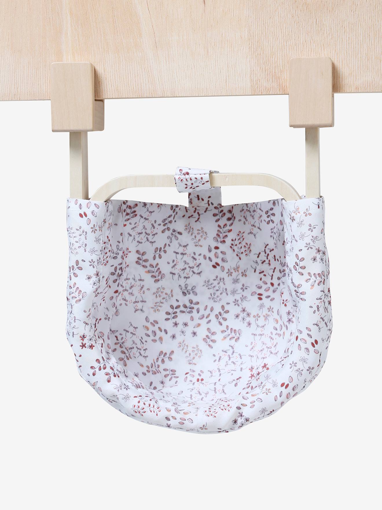 Vertbaudet Puppen-Tischsitz MINI FLORA, Stoff/Holz FSC - weiß/rosa geblümt