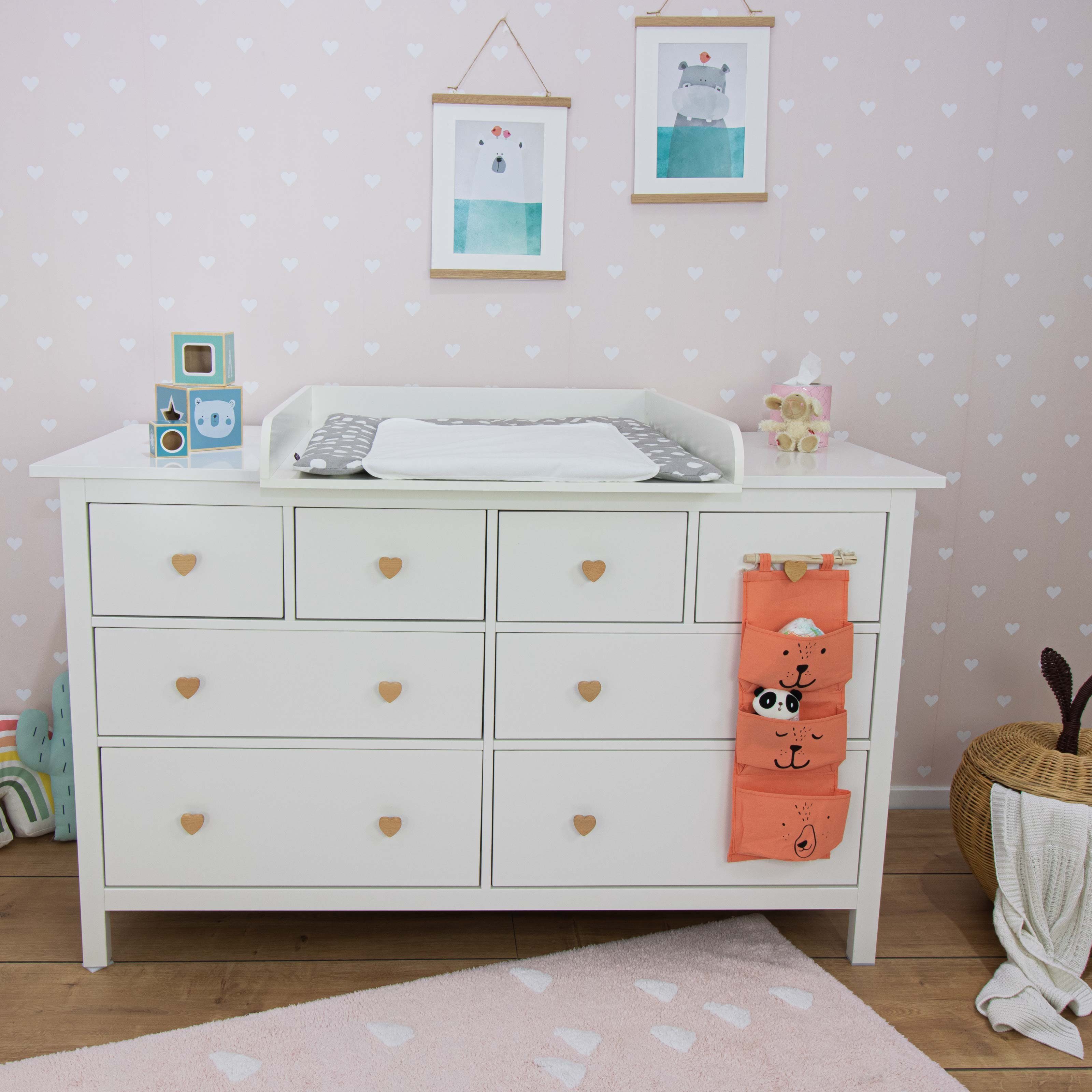 Puckdaddy GmbH Wickelaufsatz Levi (160x11x80 cm) für IKEA Hemnes Kommoden