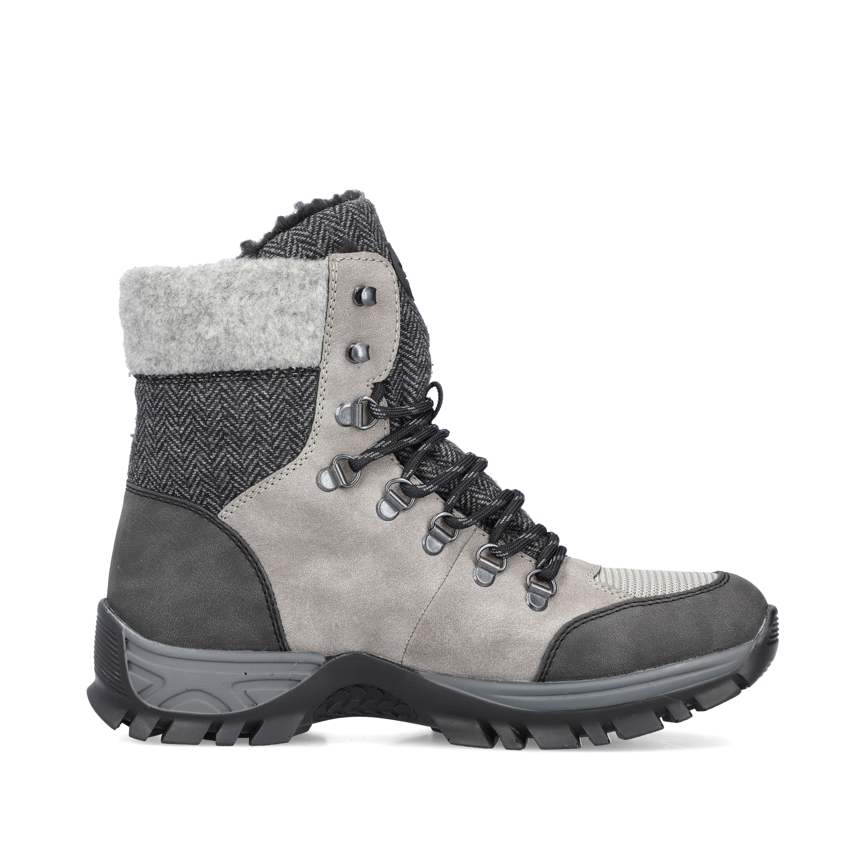 Rieker Damen Schnürstiefel silbergrau