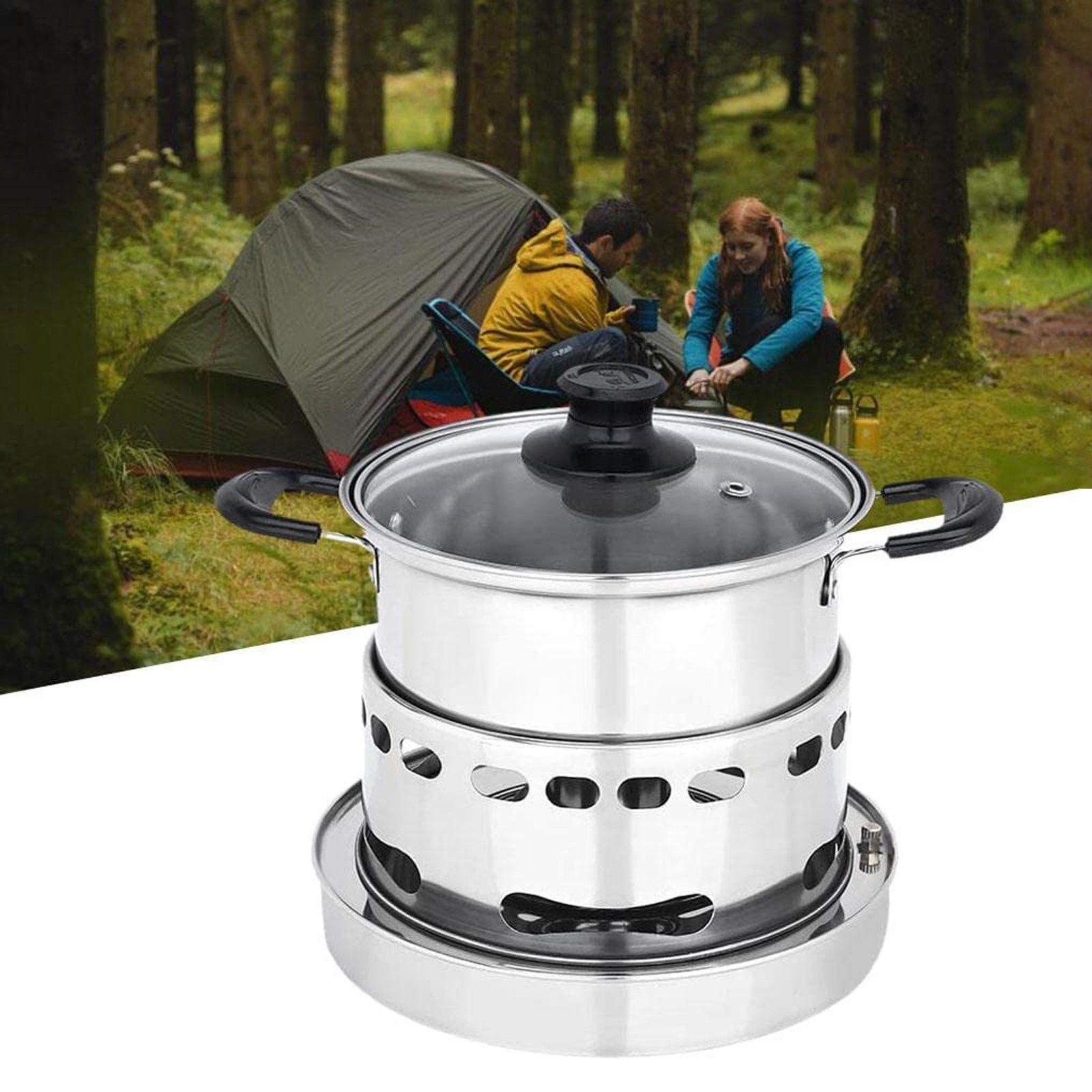 TOPMELON Gaskocher Camping-Gaskocher Spirituskocher Mit Topf, (Set, 1-St)