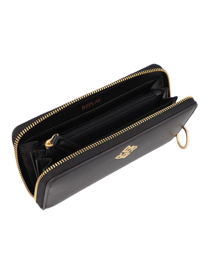 Replay Geldbörse 19.5 cm in black günstig kaufen onesize