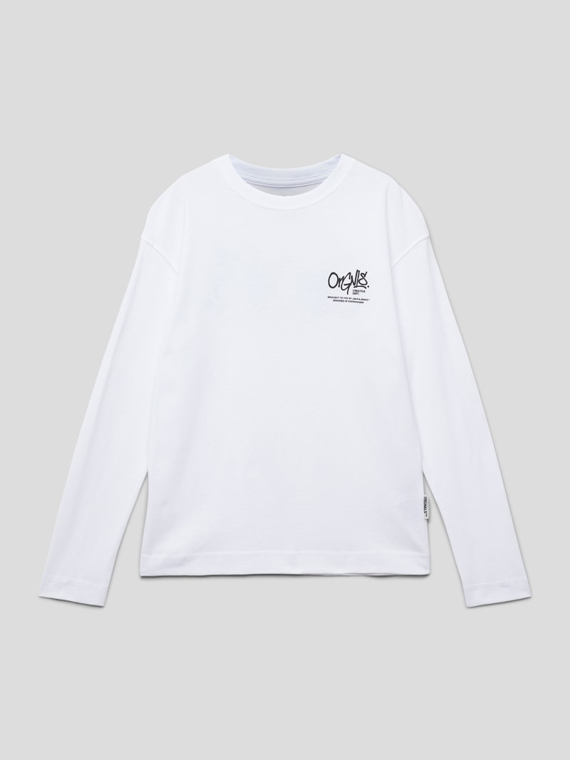 Longsleeve mit Statement-Prints Modell 'SILVERLAKE' in weiß