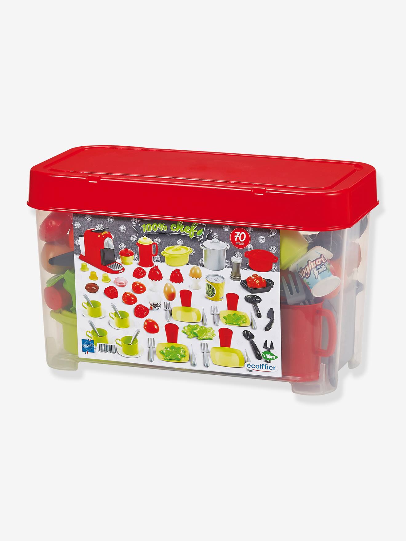 Ecoiffier Kinder Spielgeschirr ECOIFFIER, 70 Teile - rot