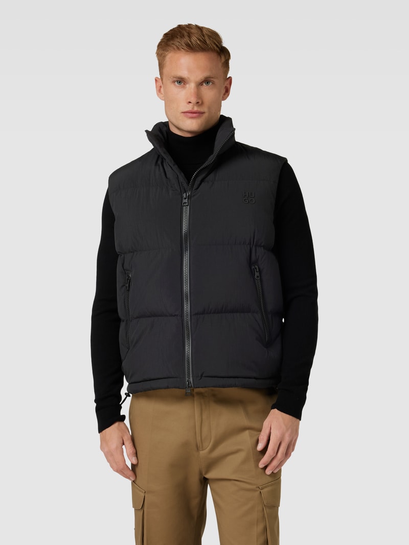 Daunenweste mit Label-Detail Modell 'BIRONTINO' in schwarz