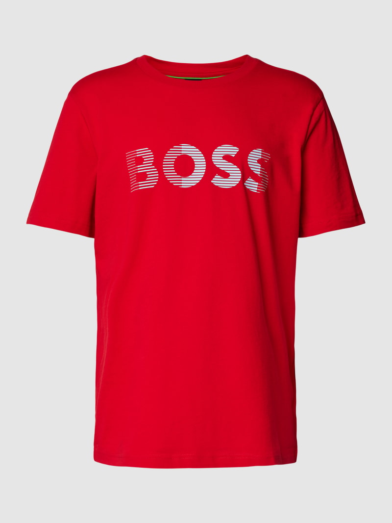 T-Shirt mit Label-Print in rot
