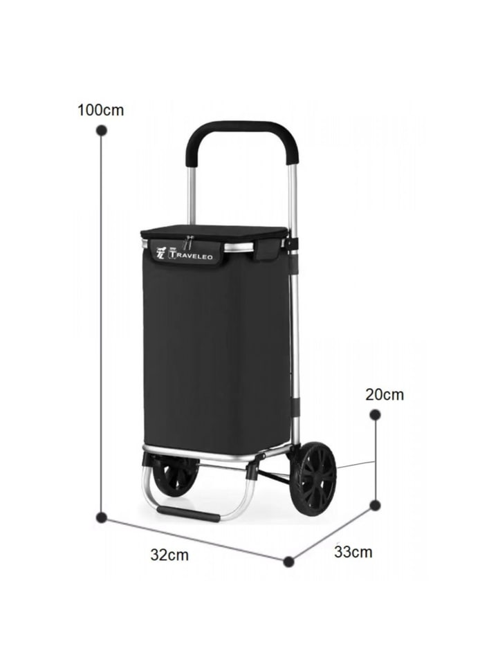 Cheffinger 40L Einkaufswagen Trolley in Schwarz günstig kaufen 40