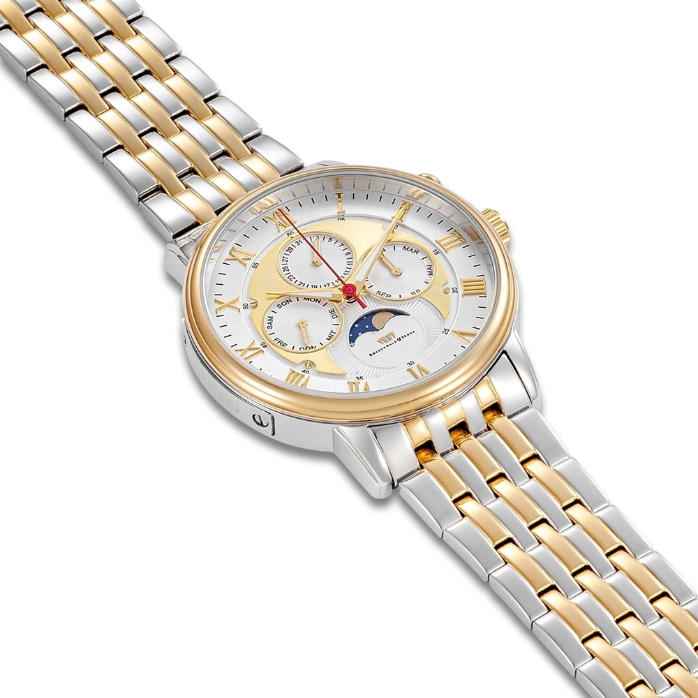 Rhodenwald & Söhne Multifonctions Moontime II Or jaune Acier inoxydable en Argent/or jaune Montre
