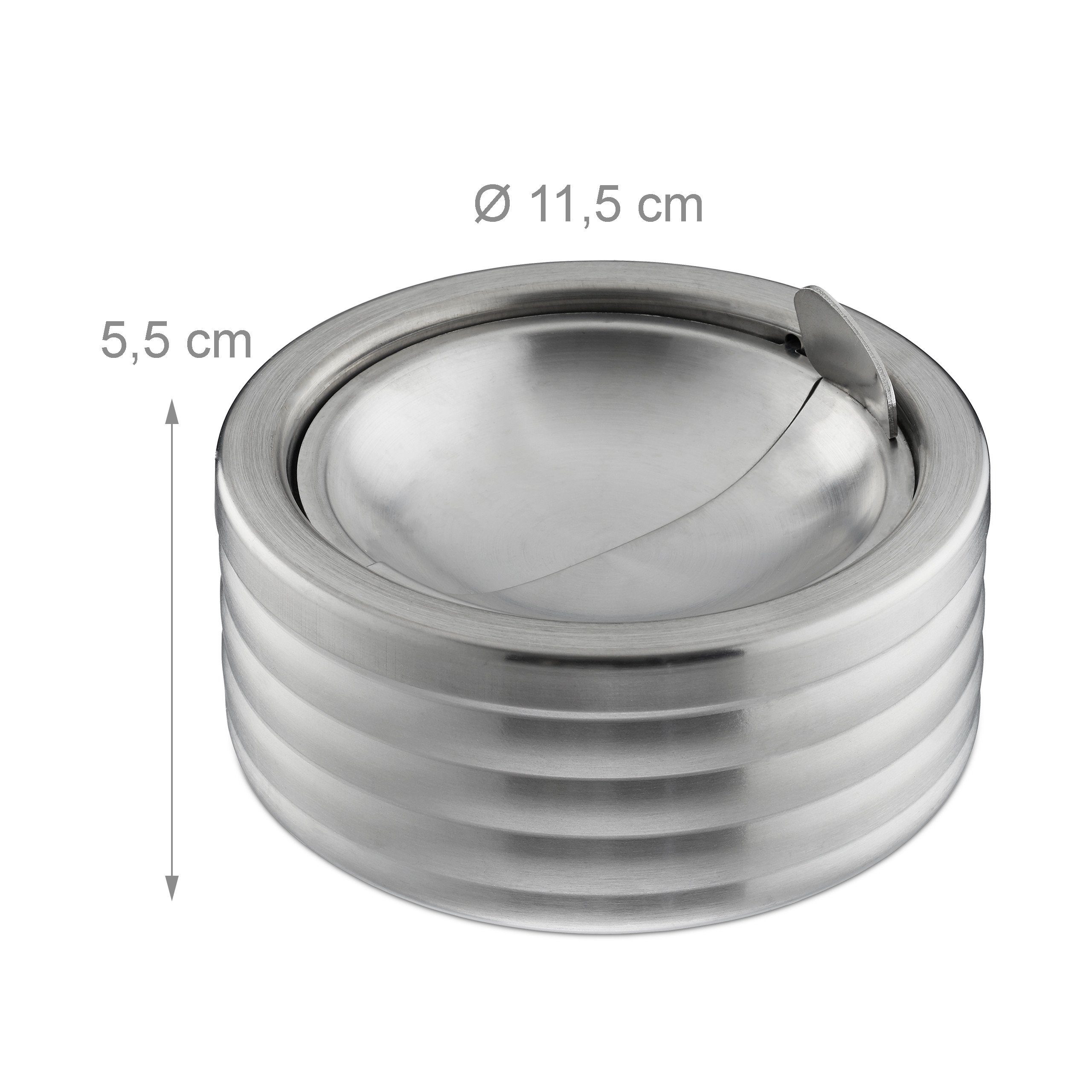 relaxdays Aschenbecher 2 x Windaschenbecher mit Deckel